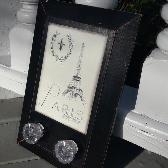 Crystal Door Knob Coat Rack Eiffel Tower Paris Theme Wall Hanging Hooks Jewelry - Picture 3 of 12